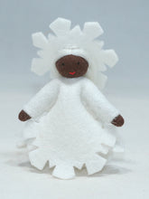 Load image into Gallery viewer, Snowflake Princess Felted Waldorf Doll - Three Skin Tones