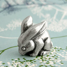 Load image into Gallery viewer, Pewter Rabbit Netsuke