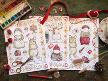 Load image into Gallery viewer, Valentine Mouse Paper Doll Craft Kit