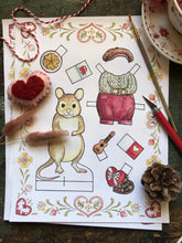 Load image into Gallery viewer, Valentine Mouse Paper Doll Craft Kit