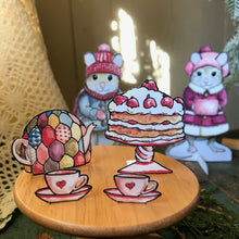 Load image into Gallery viewer, Valentine Mouse Paper Doll Craft Kit