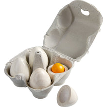 Load image into Gallery viewer, 4 Wooden Eggs with Yolk in Carton