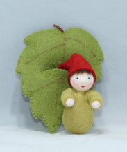 Load image into Gallery viewer, Baby Gnome in Leaf Felted Waldorf Doll - Three Skin Tones