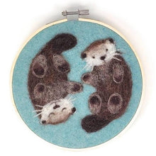 Load image into Gallery viewer, Otters In A Hoop Needle Felting Kit
