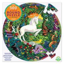 Load image into Gallery viewer, Unicorn Garden Round 500 Piece Puzzle