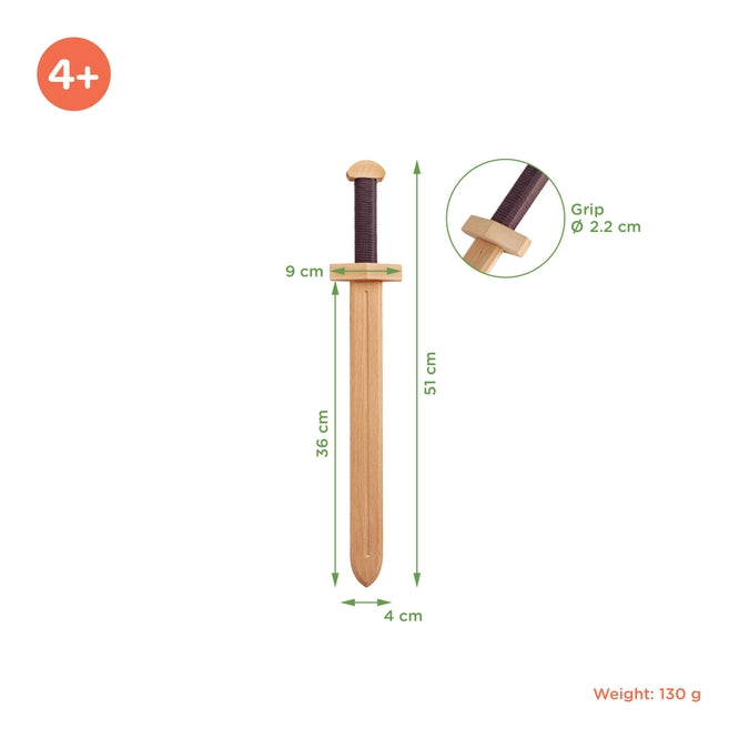 Wooden Sword and Round Shield Set