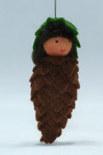 Load image into Gallery viewer, Pine Cone Baby Felted Waldorf Doll - Two Skin Tones
