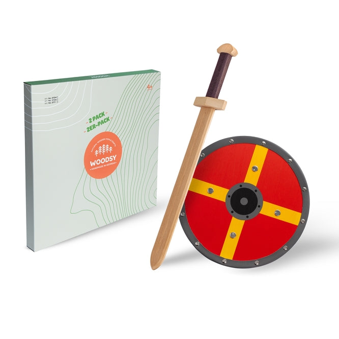 Wooden Sword and Round Shield Set