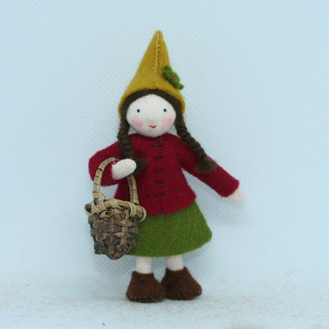 Hedgerow Gnome Girl Felted Waldorf Doll - Three Skin Tones