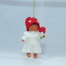 Load image into Gallery viewer, Toadstool Baby Fairy Felted Waldorf Doll
