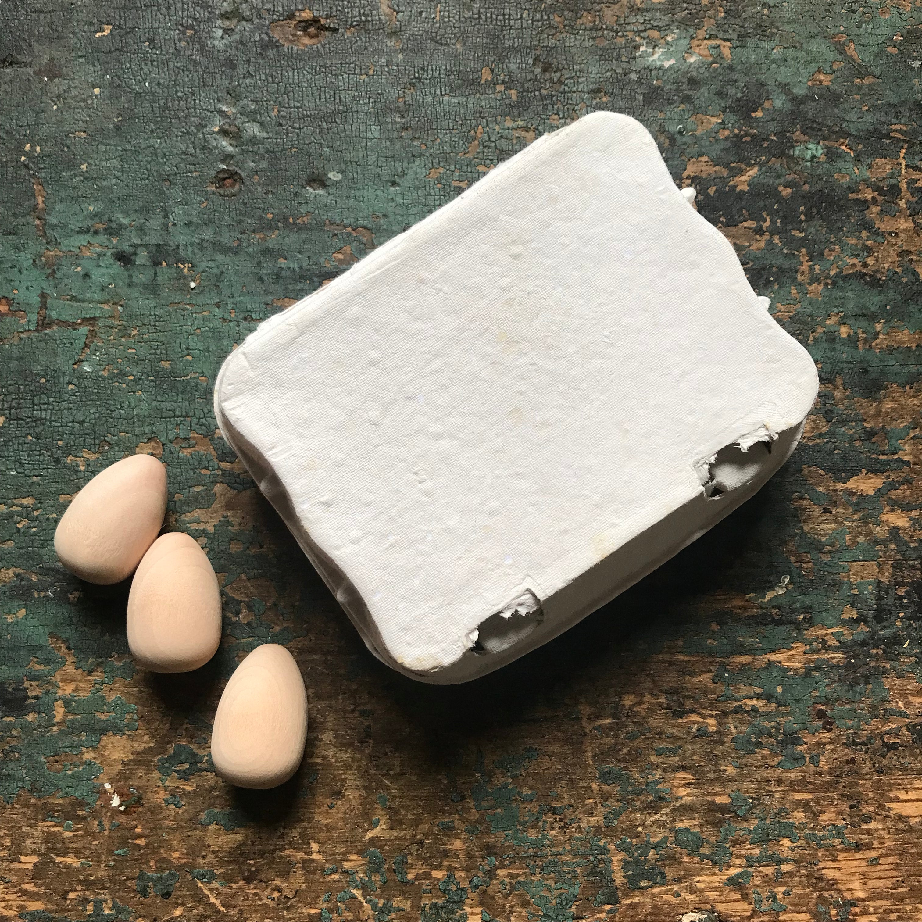 Wooden Quail Eggs in Carton - One Dozen