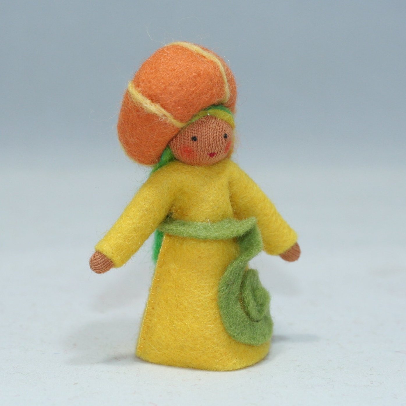Pumpkin Fairy Felted Waldorf Doll - two skin tones