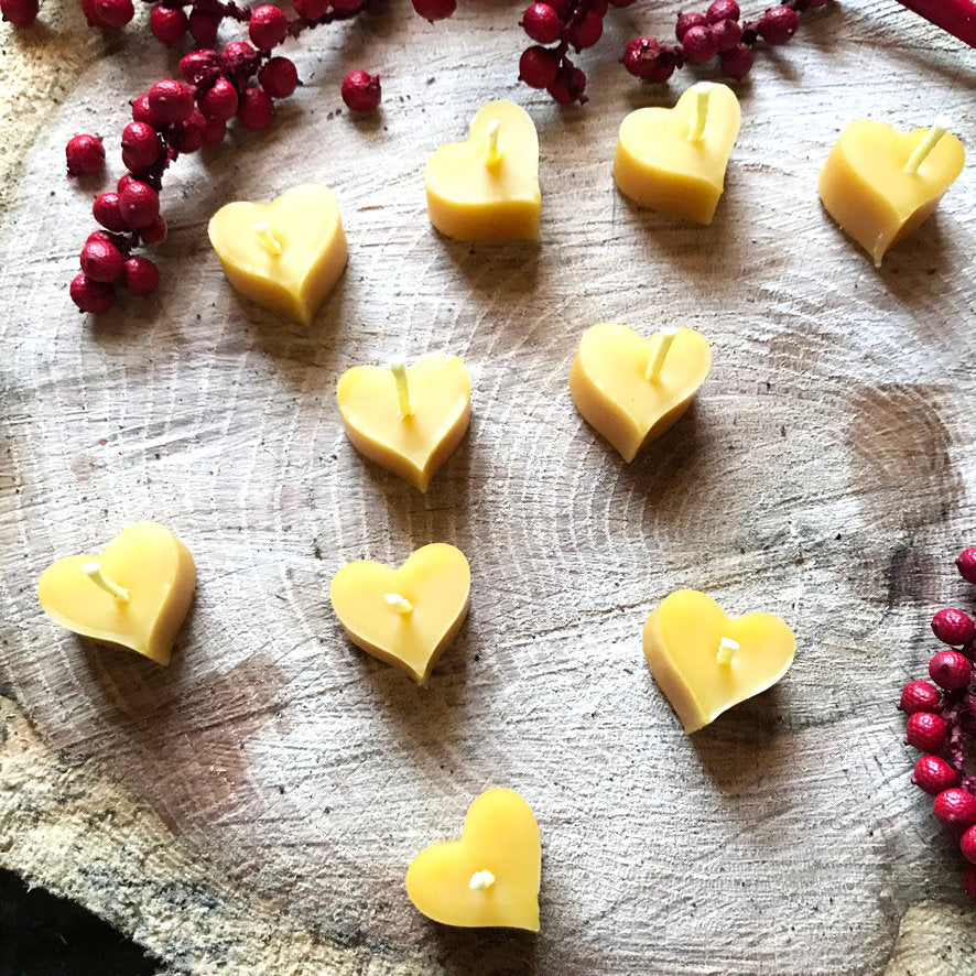 Beeswax Heart Candles (Set of 10)