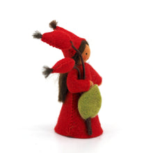 Load image into Gallery viewer, Red Rose Hips Felted Waldorf Doll
