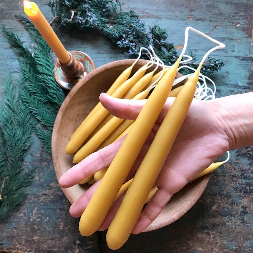 Dipped Beeswax Taper Candles (USA)