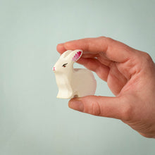 Load image into Gallery viewer, Wooden Sitting White Rabbit
