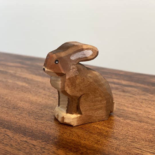Wooden Sitting Brown Rabbit