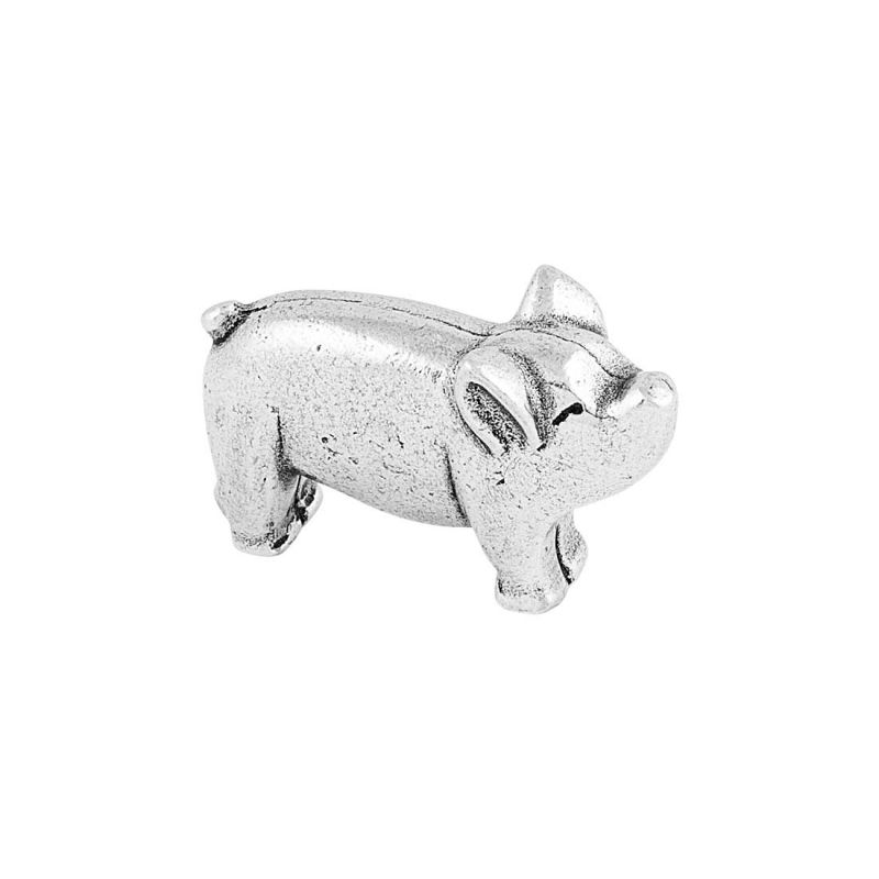 Pewter Pig Netsuke