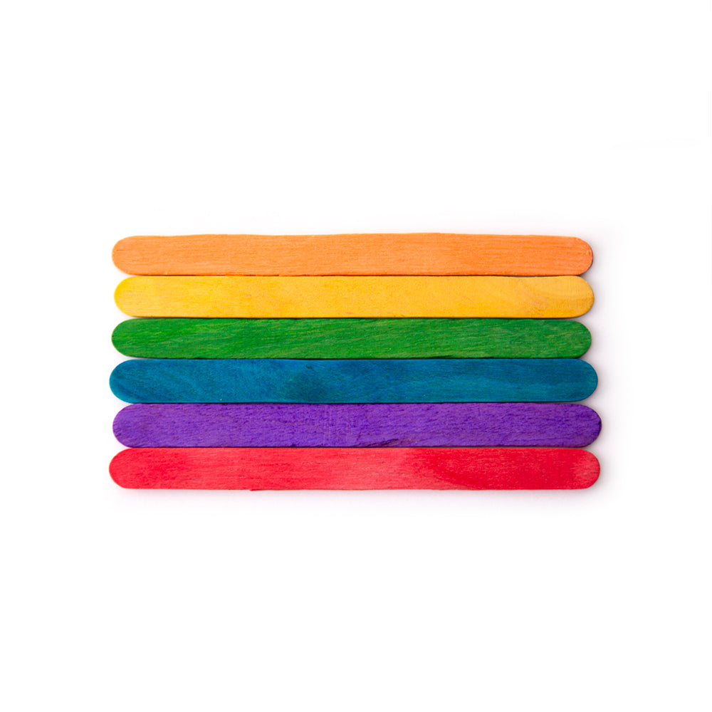 Rainbow Craft Sticks - 120 Count