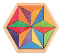 Load image into Gallery viewer, Grimm's Rainbow Wooden Star Puzzle
