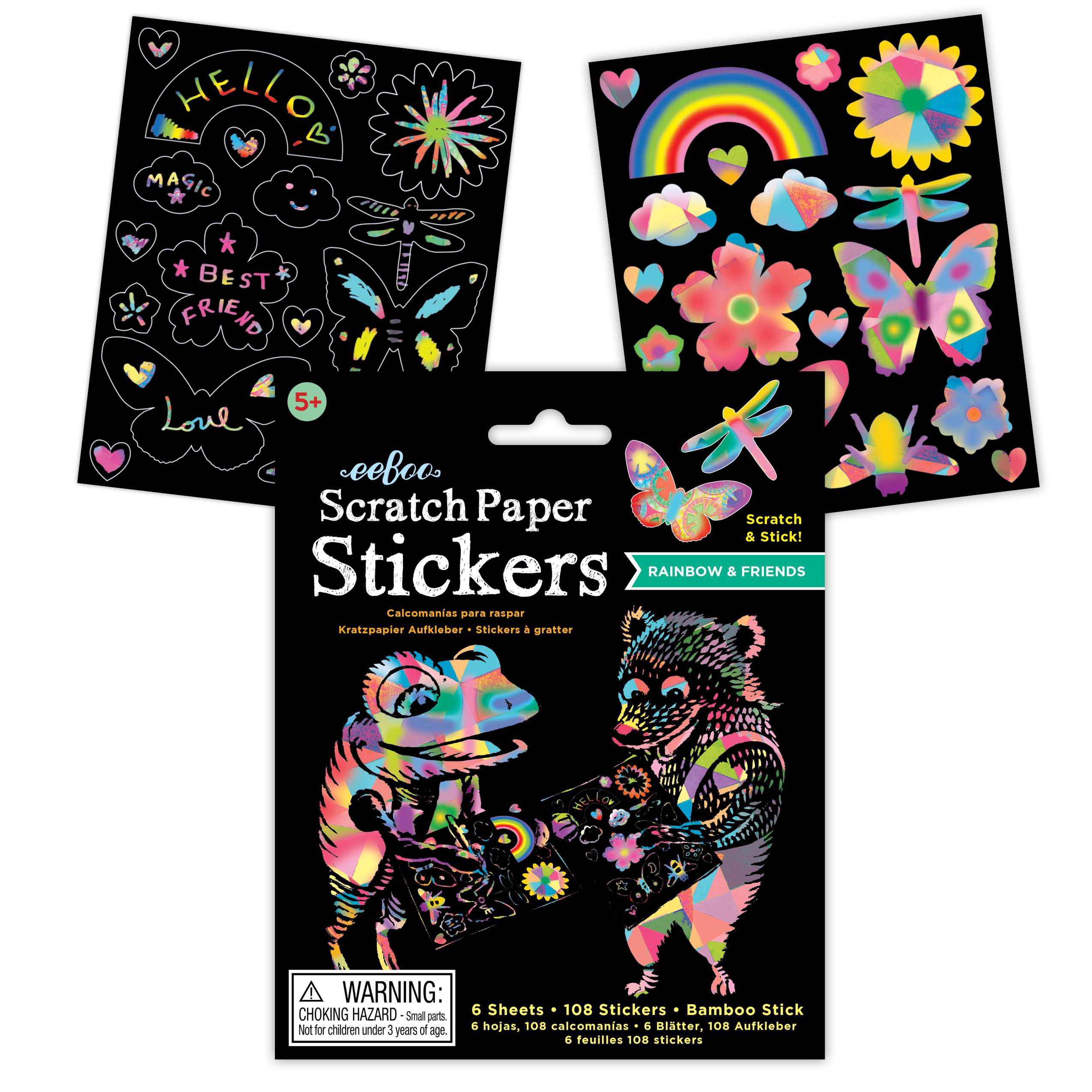 Rainbow Scratch Paper Stickers