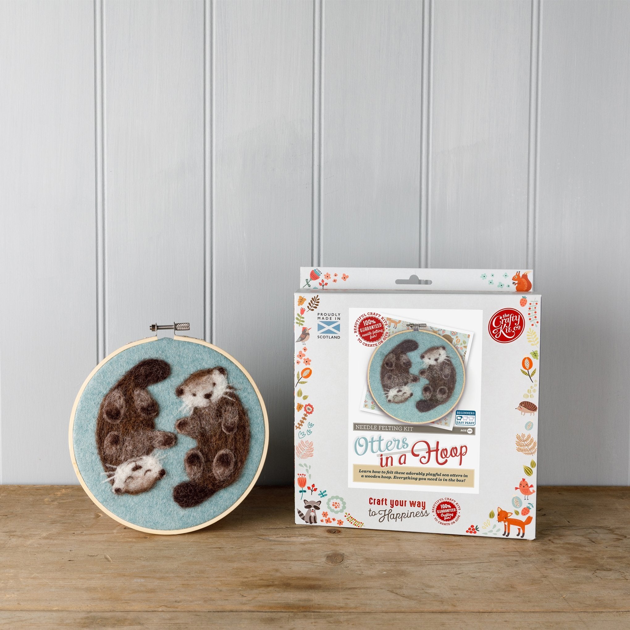 Otters In A Hoop Needle Felting  Kit