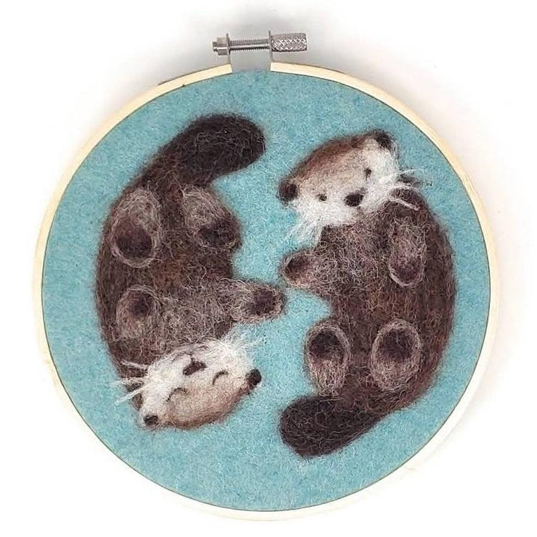 Otters In A Hoop Needle Felting  Kit