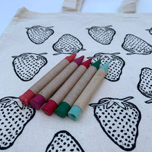 Load image into Gallery viewer, Color-Your-Own Strawberry Market Tote with Eco-Friendly Crayons
