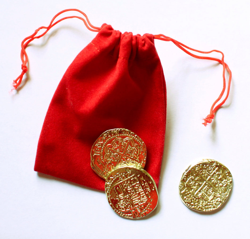 Velvet Pouch of Gold Coins - St. Nicholas Gift