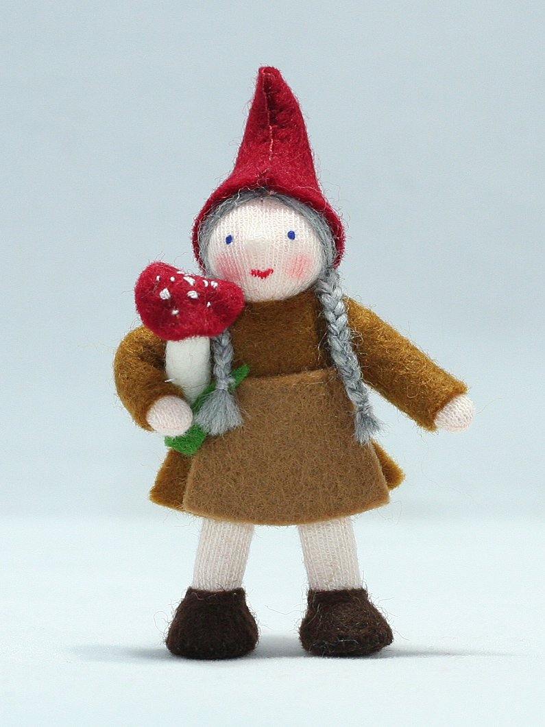 Woodland Gnome Woman Felted Waldorf Doll - Three Skin Tones