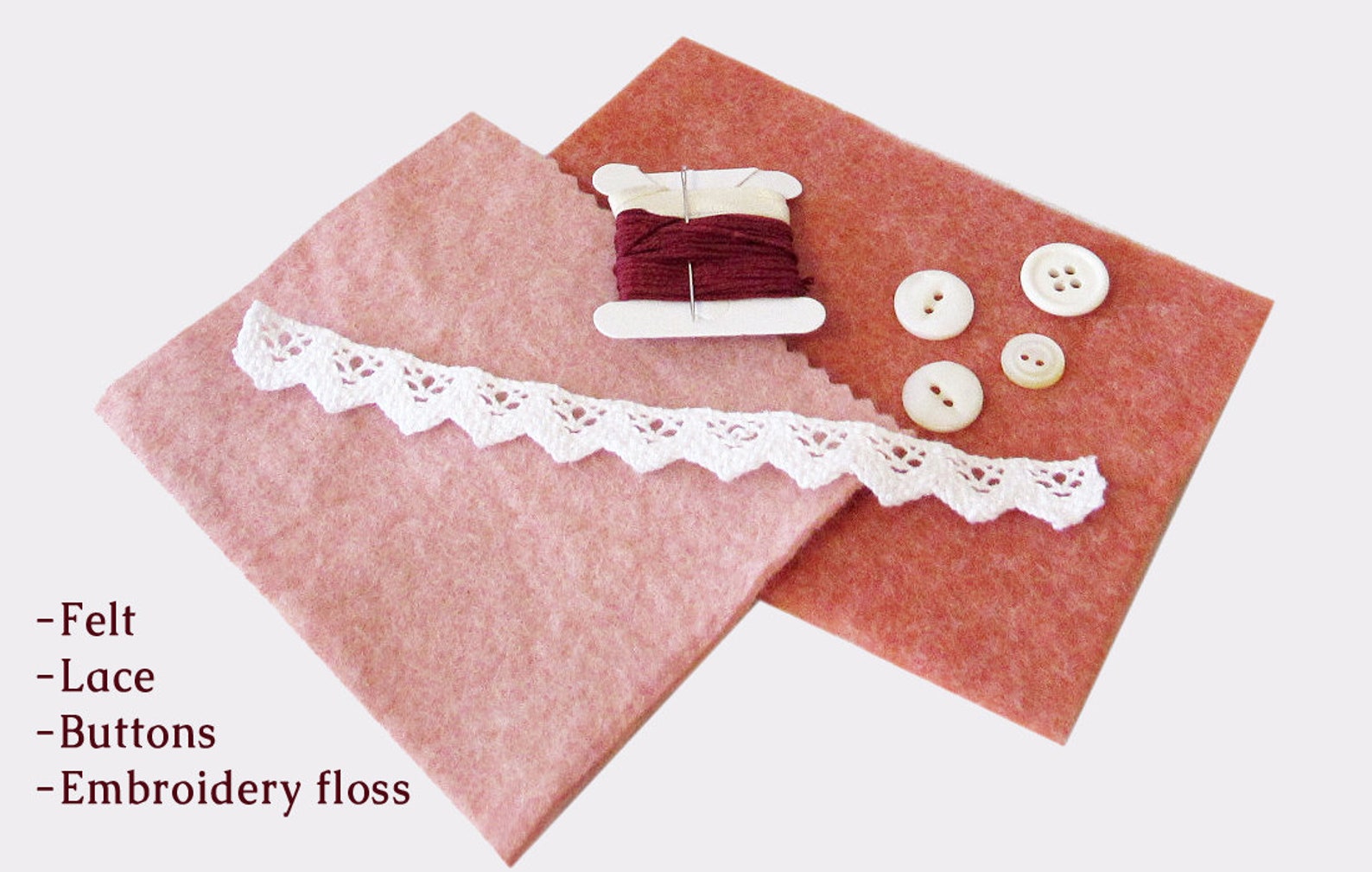 Wee Felt Vintage Valentine Pocket Complete Sewing Kit