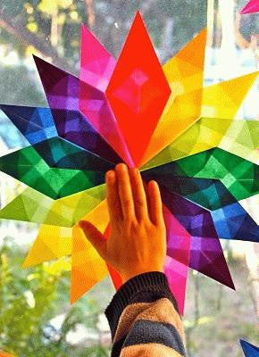 Basic Colors Window Star Kite Paper