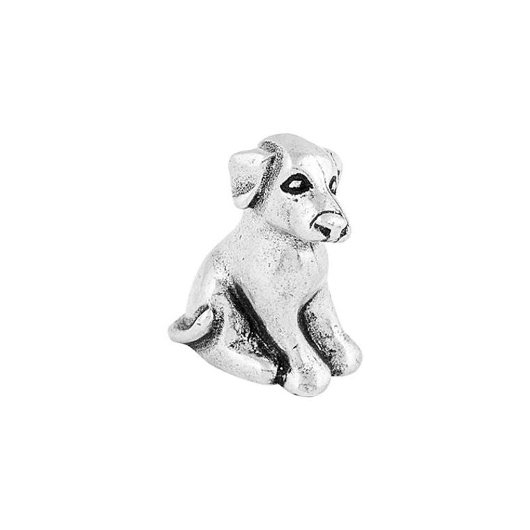 Pewter Dog Netsuke