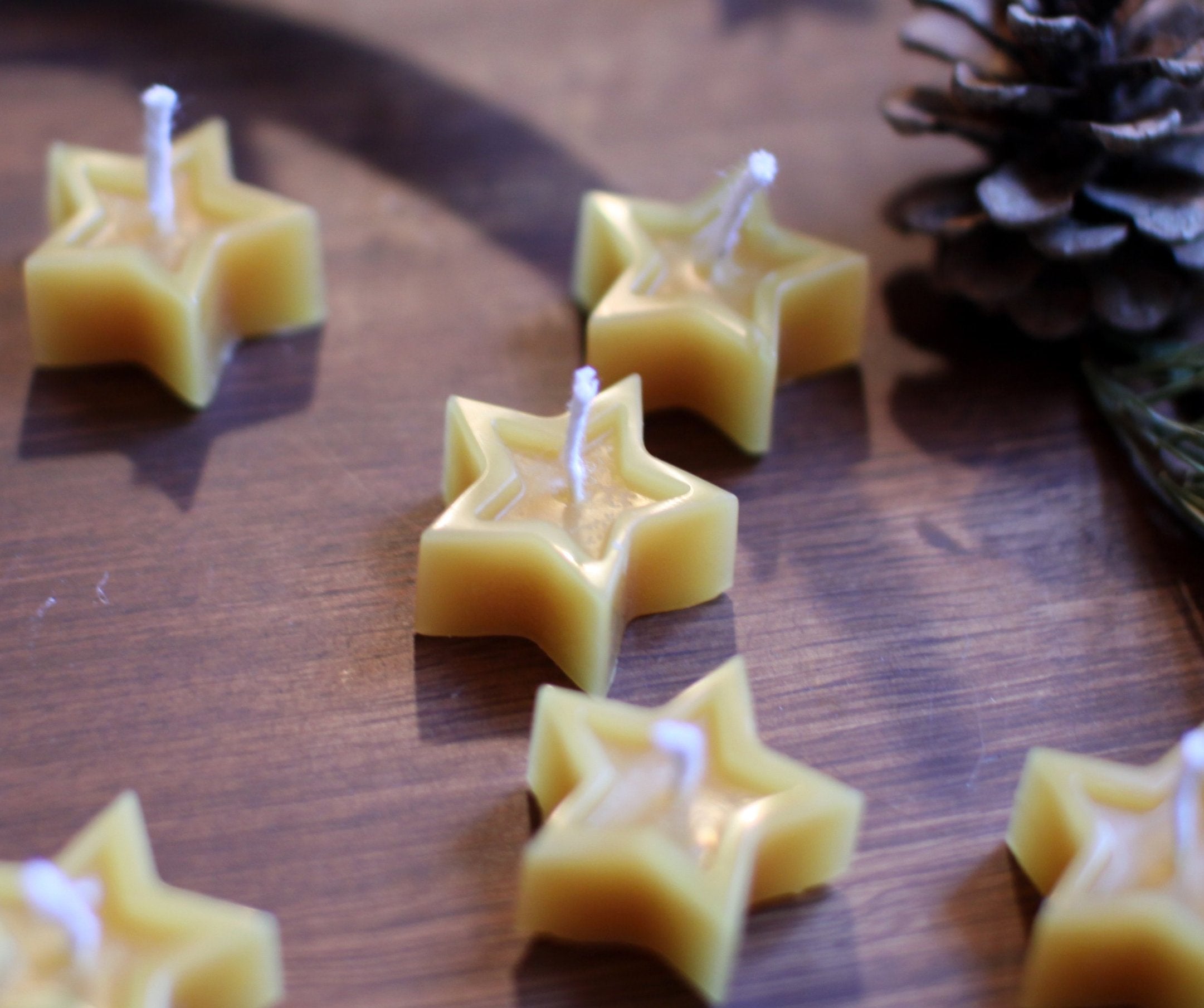 Beeswax Star Candles (Set of 10)