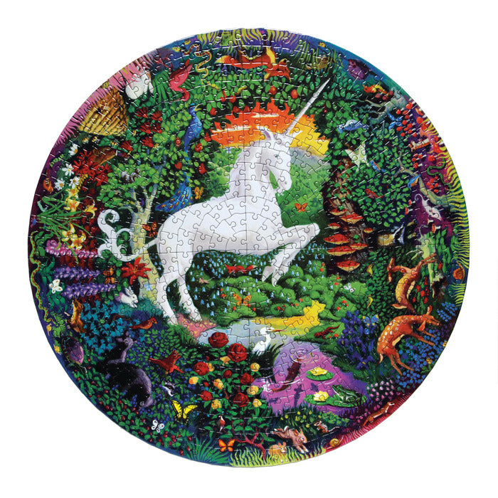 Unicorn Garden Round 500 Piece Puzzle