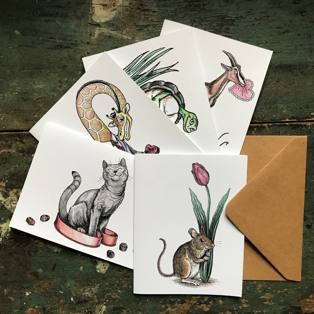 Zoolentines Valentine Greeting Cards - Set of 5